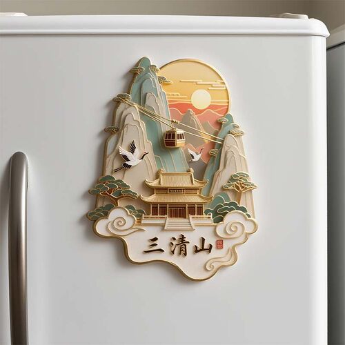 江西三清山冰箱贴2025新款金属立体浮雕磁贴旅游纪念品文创伴手礼