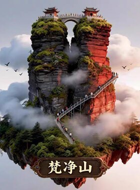 贵州梵净山文创冰箱贴2026新款金属浮雕磁贴旅游纪念品伴手礼物