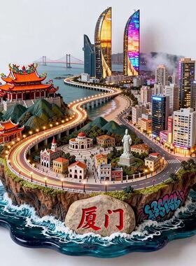 厦门环岛冰箱贴2026新款金属立体浮雕磁贴福建旅游纪念品伴手礼物