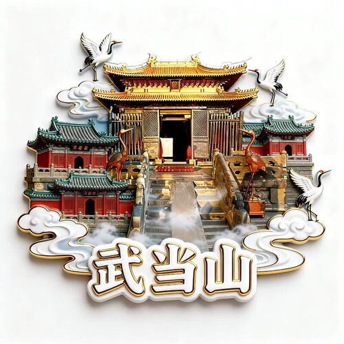 武当山文创冰箱贴2026新款金属浮雕磁贴湖北旅游纪念品伴手礼物
