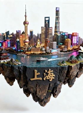 上海文创冰箱贴金属浮雕磁贴东方明珠3D立体旅游伴手礼旅游纪念品