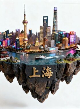 上海文创冰箱贴金属浮雕磁贴东方明珠3D立体旅游伴手礼旅游纪念品