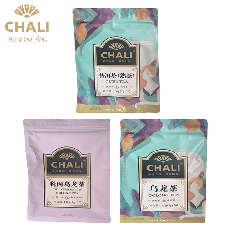 CHALI茶里乌龙茶50包脱因茶包普洱茶熟茶袋泡茶原叶脱咖啡因茶包