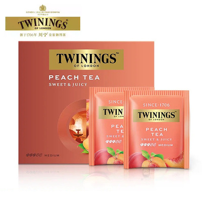 twinings川宁蜜桃果香红茶50片