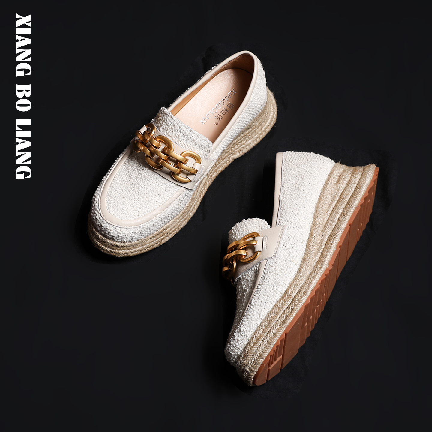 一脚蹬懒人鞋增高松糕厚底鞋单鞋