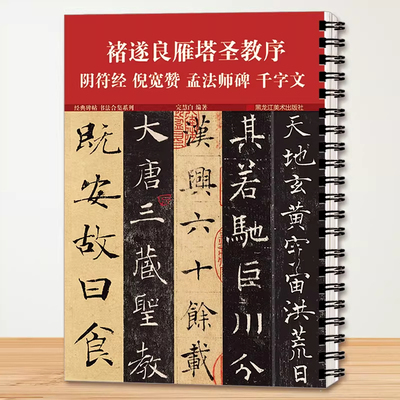 【现货正版】褚遂良雁塔圣教序大字阴符经倪宽赞孟法师碑楷书千字文经典碑帖环装合集系列附简体旁注唐褚体楷书毛笔书法临摹字帖
