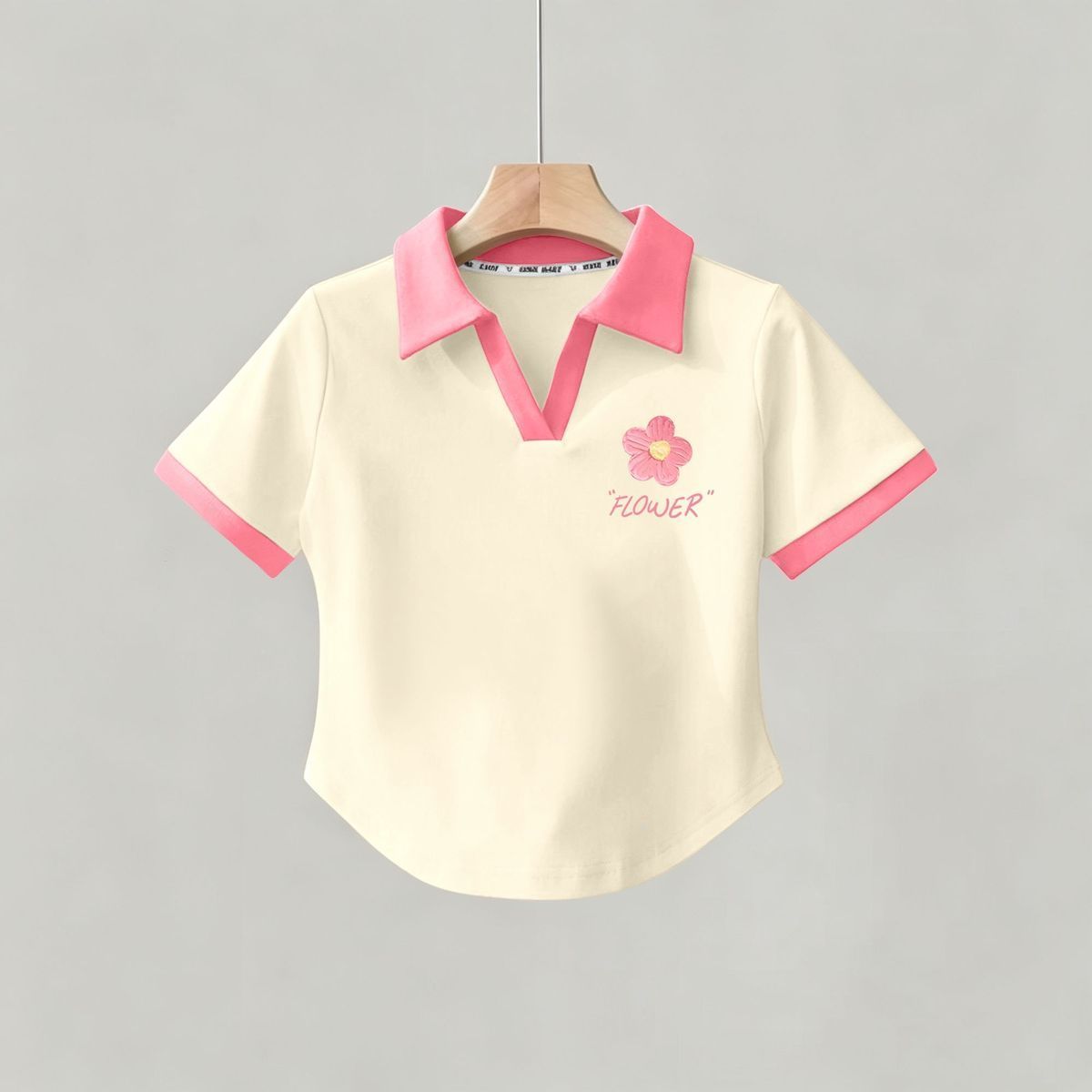 女童POLO领纯棉短袖T恤宽松