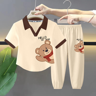 女童夏装运动套装2025新款儿童短袖POLO衫时髦两件套宝宝夏天衣服