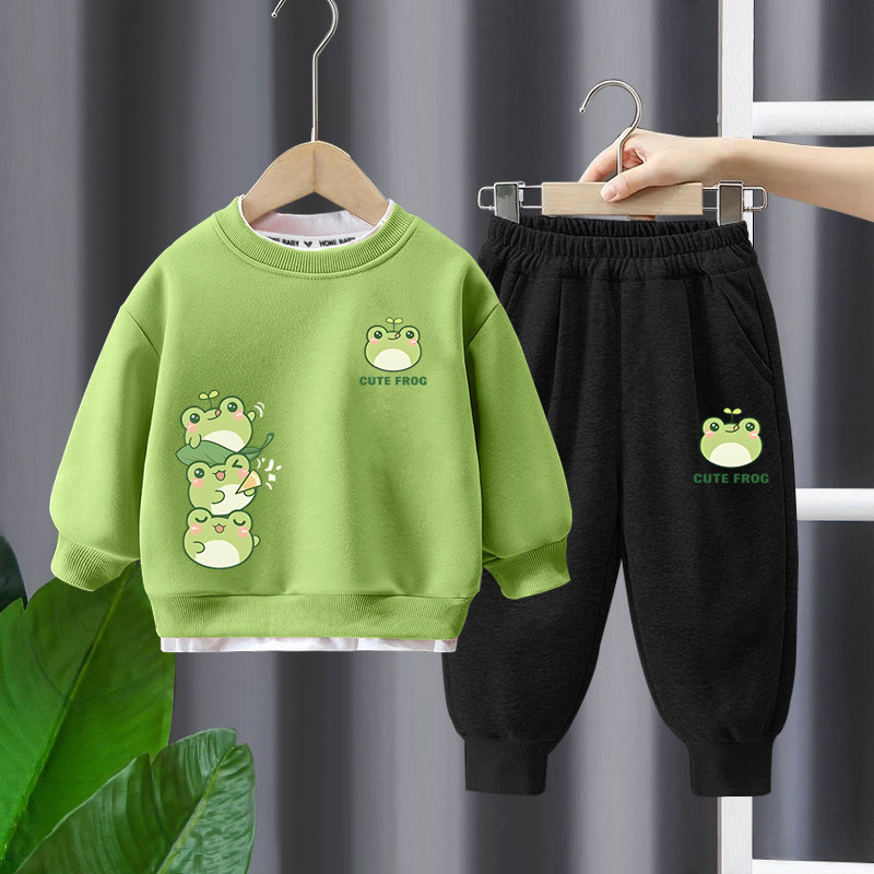 男童春秋装套装长袖卡通帅气2025新款儿童卫衣卫裤男孩运动两件套