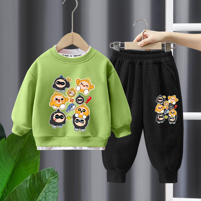 男童套装春装2024新款卫衣男孩宝宝潮帅气时髦春秋款儿童运动童装