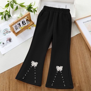 女童裤子春秋外穿2025新款秋装中大童休闲喇叭裤春秋季儿童阔腿裤