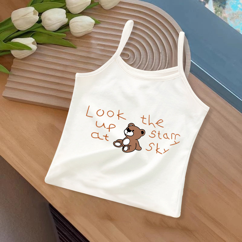 女童背心夏季薄款纯棉小吊带儿童内穿无袖护肚上衣女宝宝外穿吊带