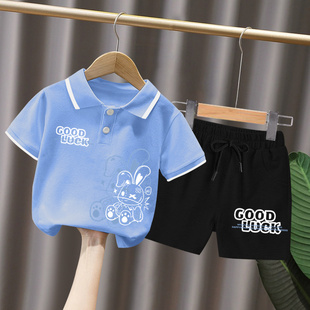 男童夏装POLO衫套装夏季新款中大童帅气短袖儿童装夏天运动两件套