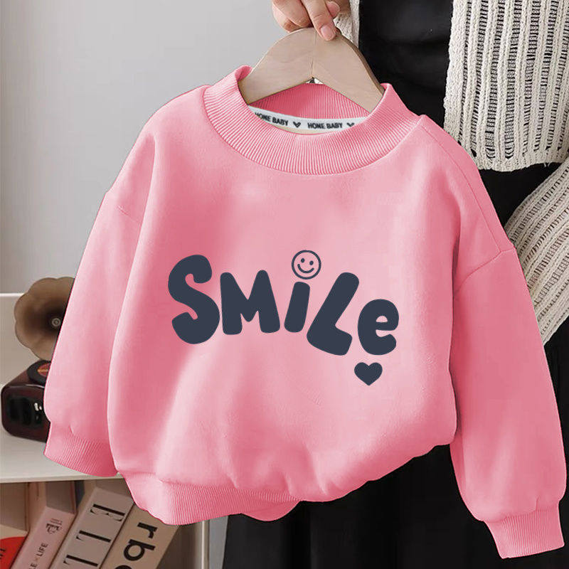 女童加绒卫衣秋冬2024新款韩版一体绒儿童上衣女孩秋冬款冬季衣服