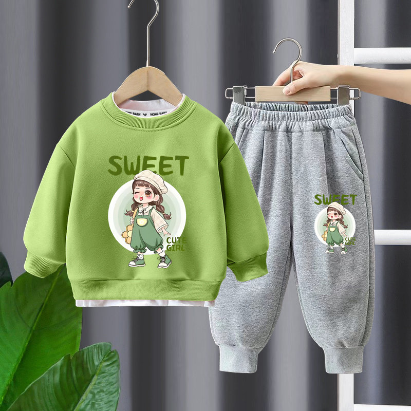 女童装时髦套装洋气春秋儿童运动卫衣女宝宝衣服韩系童装2024春款