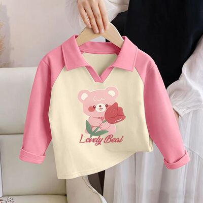 女童POLO领长袖T恤洋气新款