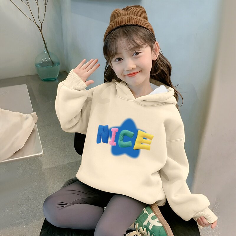 女童秋冬季加绒卫衣2025新款
