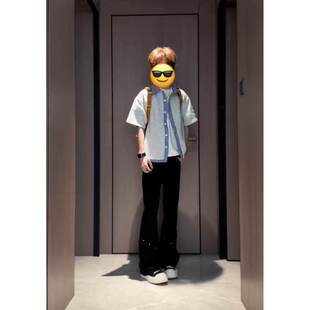 阿屿170 翻领衬衫 夏季 学院风潮流设计百搭短袖 T恤HT1012 新款