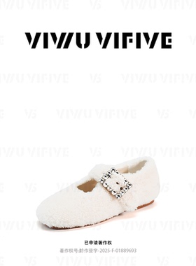 V5 VIWU·VIFIVE「甜芒·平底」水钻毛毛鞋女秋冬季小香风豆豆鞋