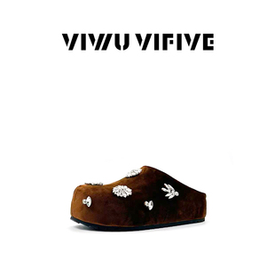 拖鞋 流光风厚底水钻时尚 子 VIWU·VIFIVE「大王·高奢」勃肯鞋