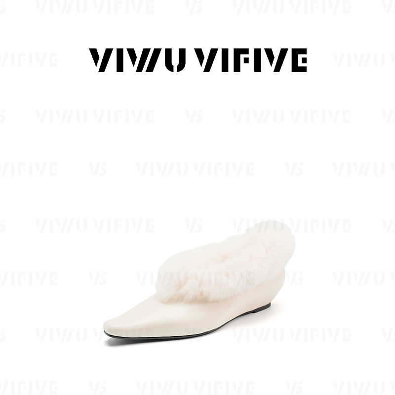 新款兔毛OL风毛毛鞋保暖皮鞋气质