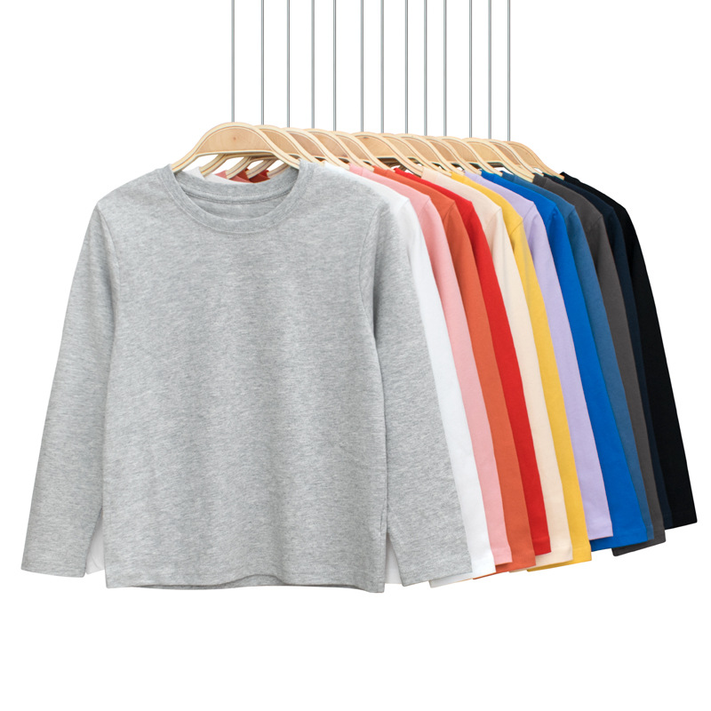 Grrr品牌纯棉中大童长袖T恤纯色