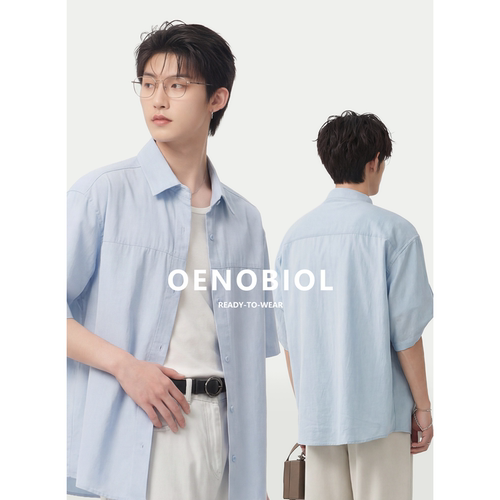 老钱风男士短袖衬衫通勤百搭