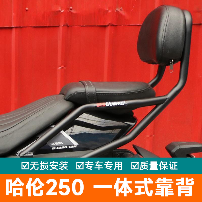 适用钱江贝纳利哈伦250后靠背腰托扶手尾翼BJ250-12E改装一体腰靠