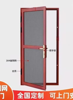 防蚊防鼠75平开纱门金刚网