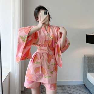 高档桑拿服 和风 日式 和服汗蒸服女2022新款 纯棉洋气性感网红套装