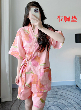 汗蒸服女款2024新款带胸垫洋气可爱性感高档日系和服开衫桑拿SPA