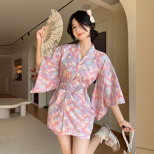 和服汗蒸服女纯棉2025新款 日式 情侣洋气可爱显瘦高档性感全棉浴服