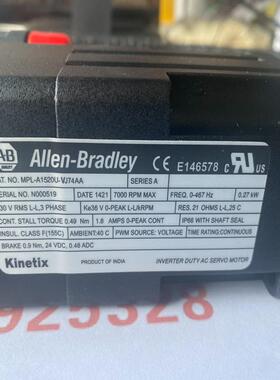 检测AB罗克韦尔 全新MPL-A1520U-VJ74A 咨询