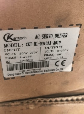 keytech CKT-B1-0D10AA-A010伺服驱动 议价 维修