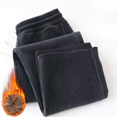 灯芯绒裤子男2025秋冬季新款宽松直筒休闲裤加绒加厚运动阔腿长裤