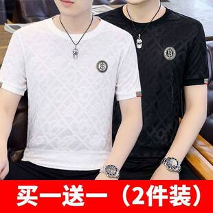 t恤男士 休闲凉感上衣2026新款 圆领高端半袖 男装 体恤 夏季 冰丝短袖