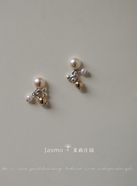 原创小众设计天然珍珠耳钉耳环女