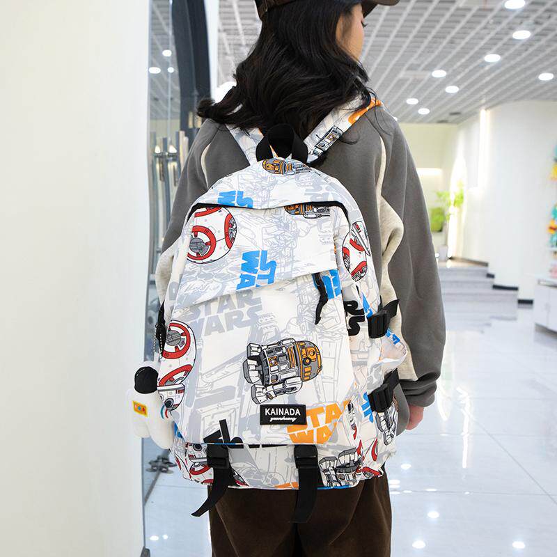 双肩包男大容量个性涂鸦潮流学生休闲旅行电脑背包女初中高中书包