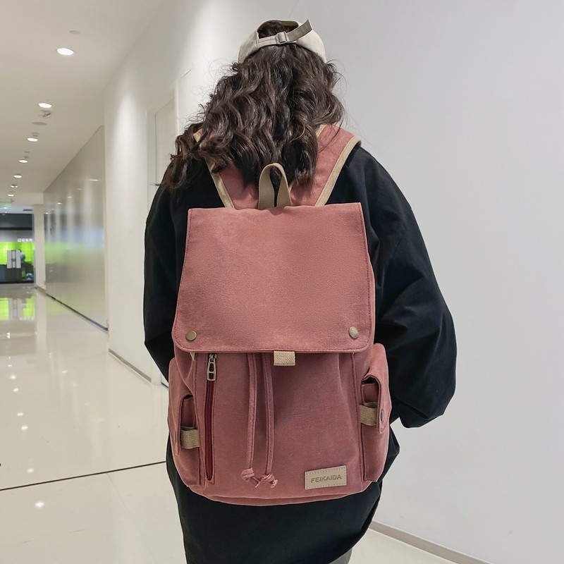 学院风旅游双肩包男背包帆布包休闲电脑包大容量旅行包减负新学期