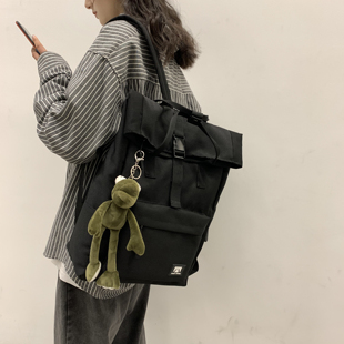 港風(fēng)潮酷新款 男女生背包初高中大學(xué)生旅行大容量雙肩背包校園書包