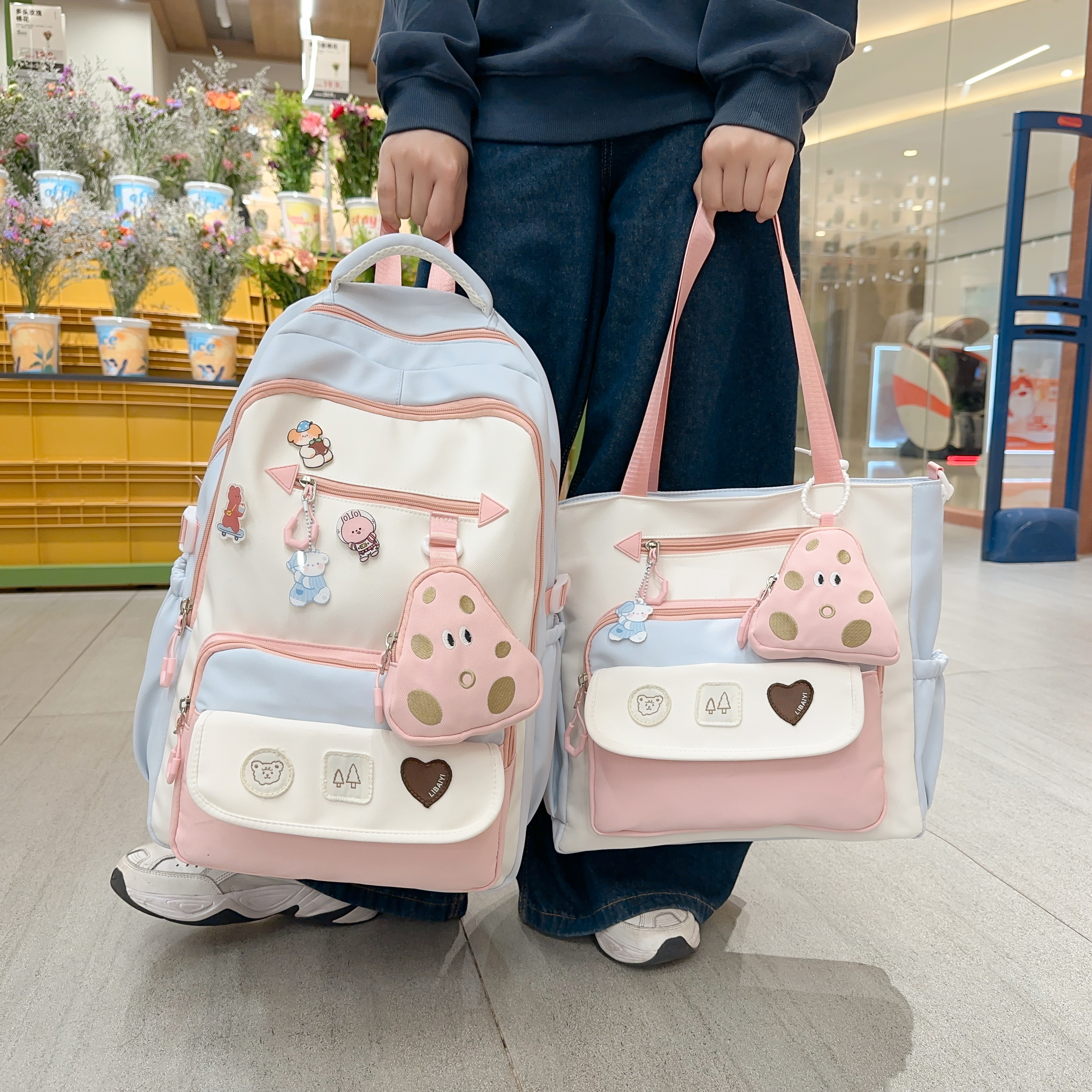 红鹮鸟书包女韩版高中初中生简约双肩包小学生三到六年级轻便背包