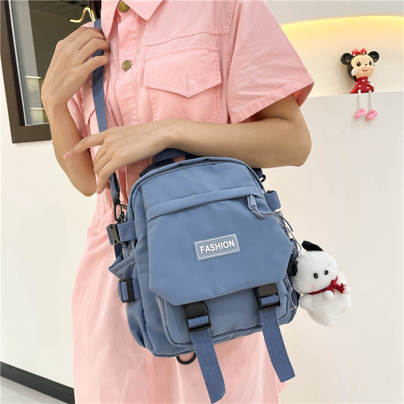 ins帆布包少女单肩斜挎包学生日系可爱百搭小众背包女双肩高颜值