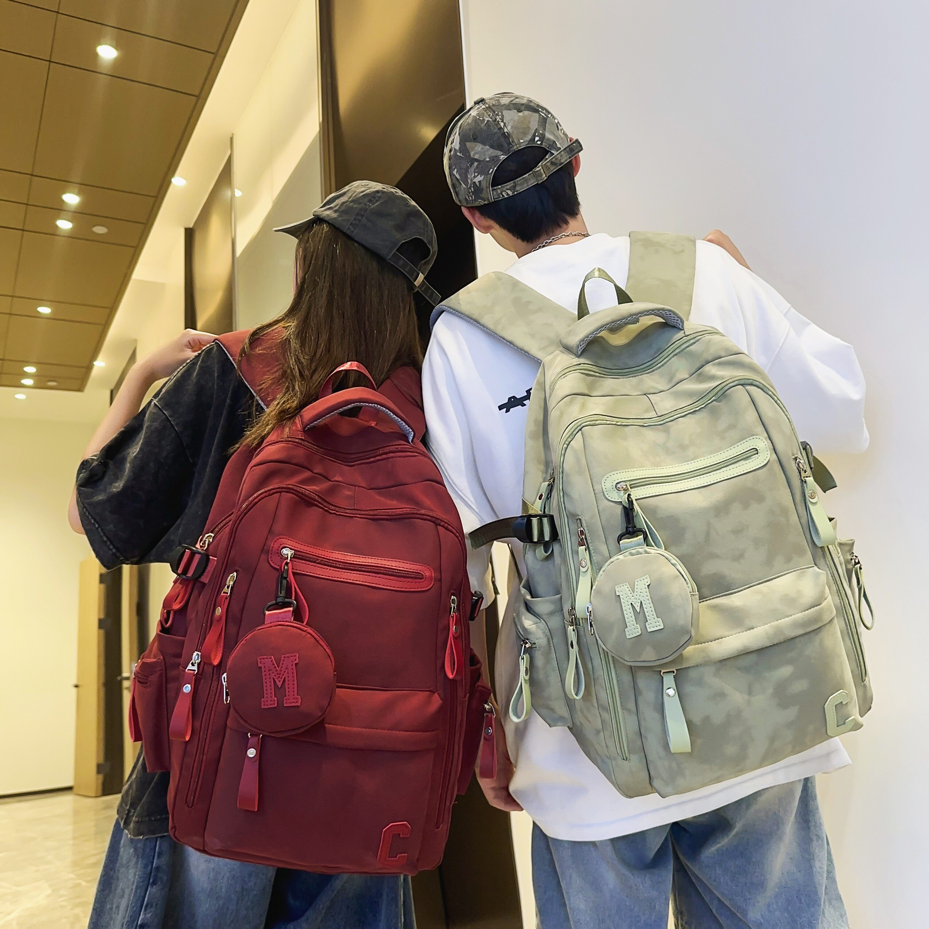 红鹮鸟男初中生高中生中学生小学耐脏双肩包2026新款女生背包