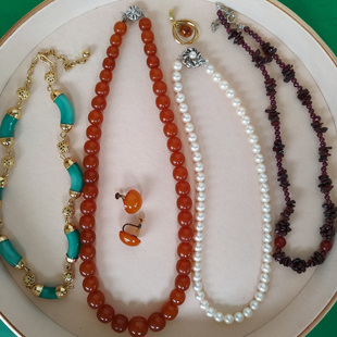 全新古董首饰AKOYA海水珍珠真多麻keshi大溪地项链耳环