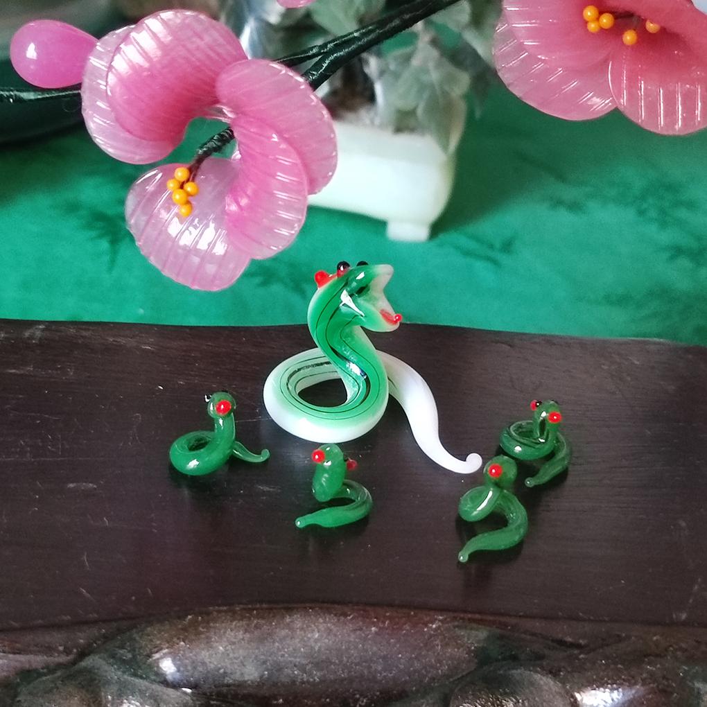 纯手工琉璃生肖蛇年小摆件