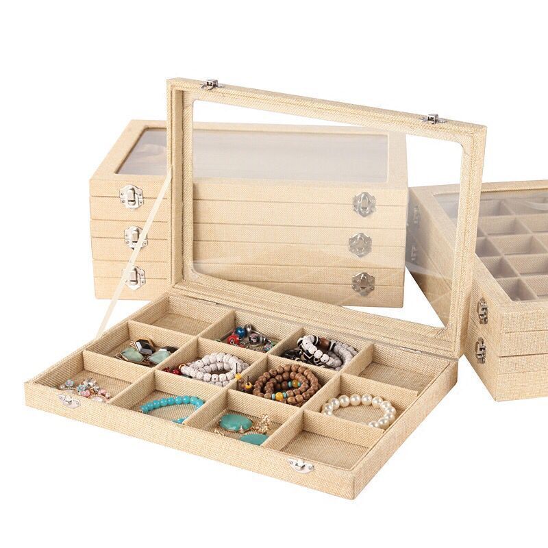 文玩玉器包装盒戒指吊坠项链手镯耳环饰品展示盘收纳盒带盖珠宝箱