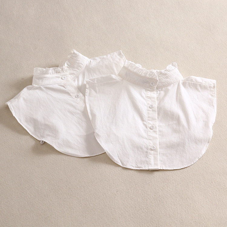 新款韩国百搭纯棉白色花瓣花边木耳领女式蕾丝假领子衬衫衣领