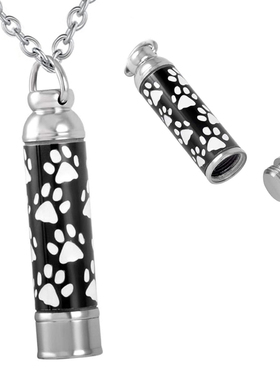 欧美圆柱骨灰盒项链珠宝吊坠定制