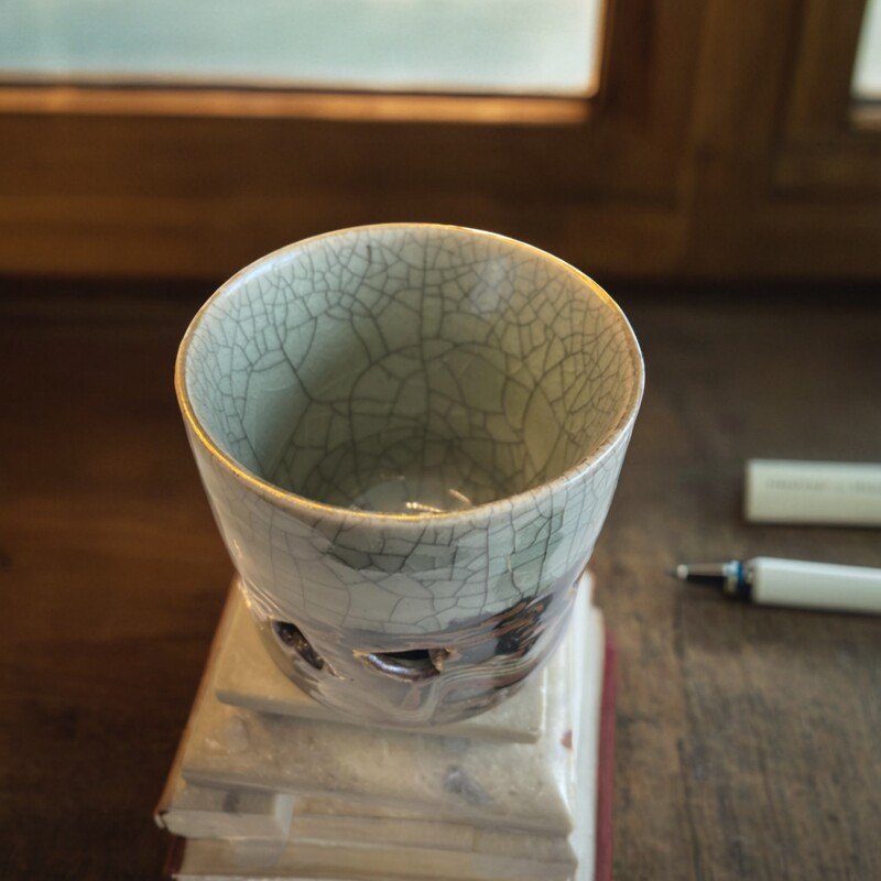 日本回流绝版相马烧相馬本家茶具水指大茶杯杯洗二重烧一大一小