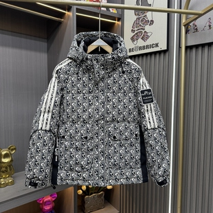 连帽羽绒服男2026冬季新款免洗鸭绒保暖外套潮流百搭潮牌花色夹克